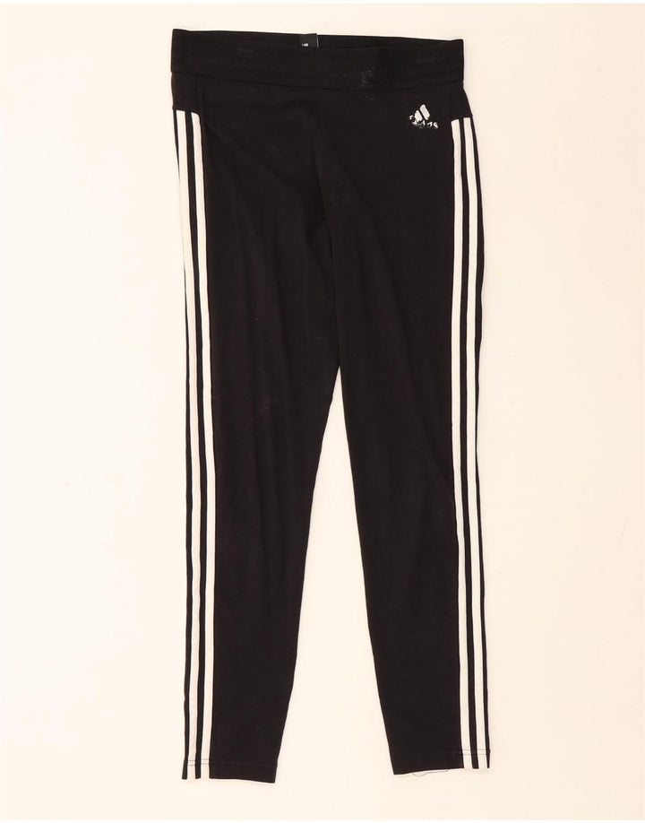 ADIDAS Womens Leggings UK 12 Medium  Black Vintage Adidas and Second-Hand Adidas from Messina Hembry 