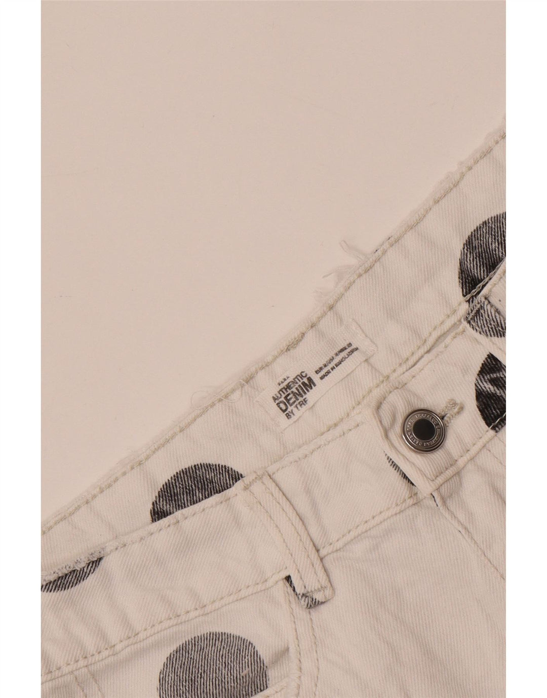 Zara Γυναικεία Μίνι Τζιν φούστα Trafaluc Medium W28 Λευκή πουά