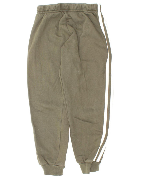 Adidas Boys Tracksuit Trousers Joggers 6-7 ετών Χακί βαμβακερό