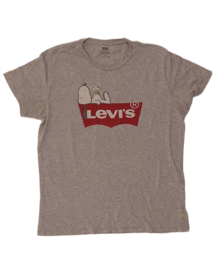 Ανδρικό γραφικό μπλουζάκι Levi's Peanuts Top Large γκρι βαμβακερό