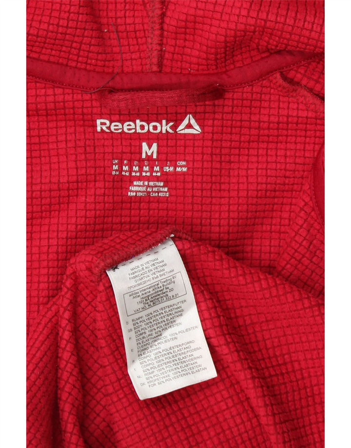 Γυναικείο πουλόβερ με κουκούλα REEBOK UK 12/14 Μεσαίο κόκκινο πολυεστέρα