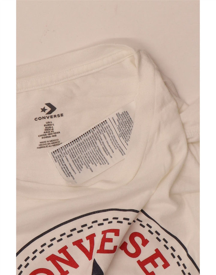 Ανδρικό μπλουζάκι Converse Graphic T-Shirt Top μεγάλο λευκό βαμβακερό