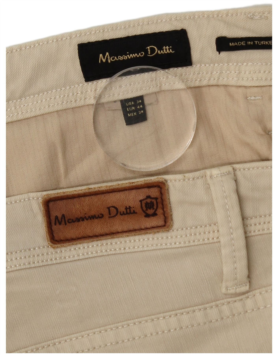 Massimo Dutti Ανδρικό Slim Casual Παντελόνι EU 44 Large W34 L34 Beige
