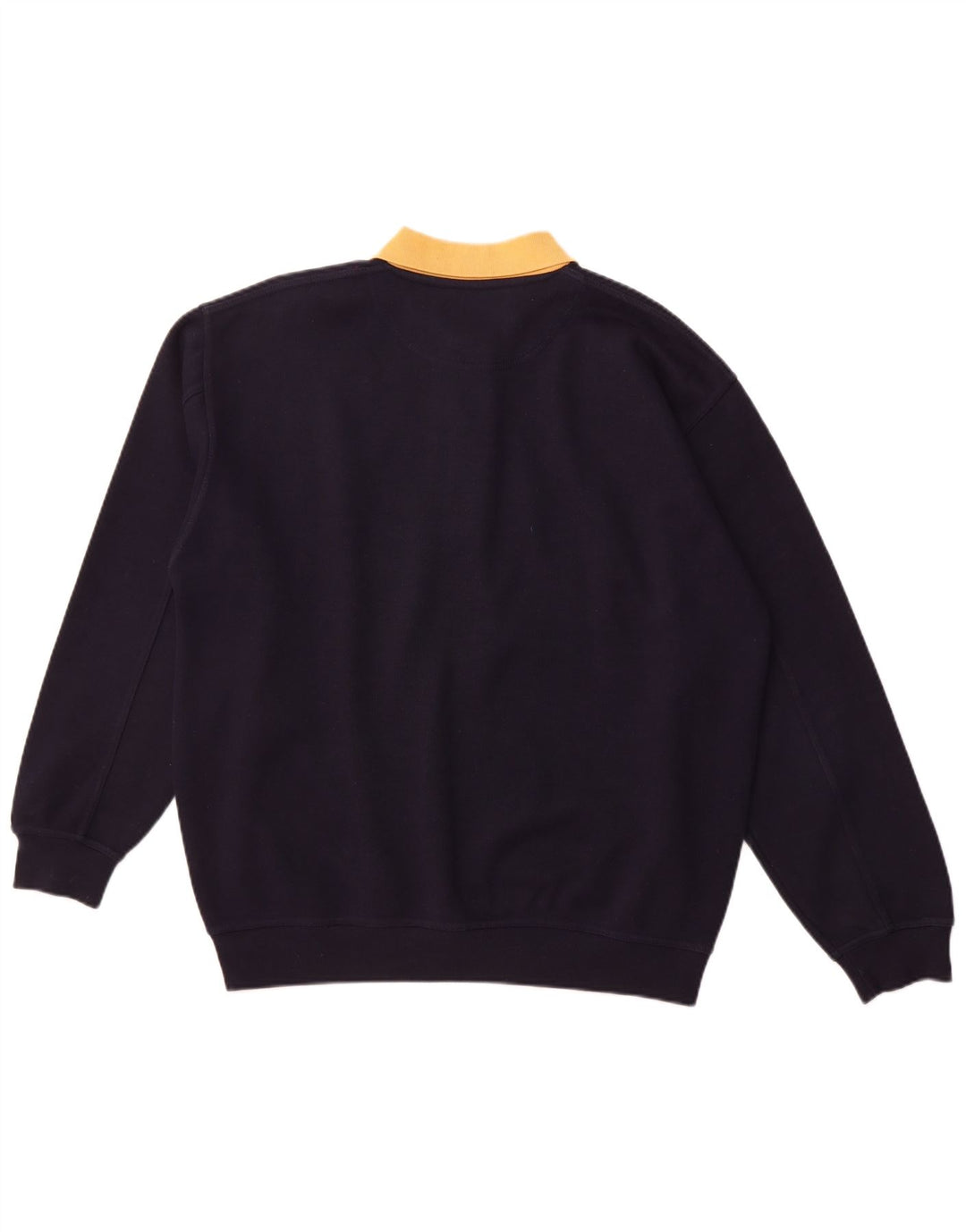 MCFORSUM Ανδρική φούτερ με λαιμόκοψη σε polo, πουκάμισο με μεγάλο μπλε ναυτικό πολυεστέρα