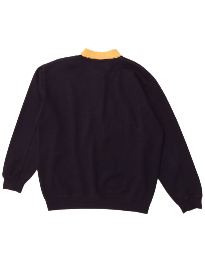 MCFORSUM Ανδρική φούτερ με λαιμόκοψη σε polo, πουκάμισο με μεγάλο μπλε ναυτικό πολυεστέρα