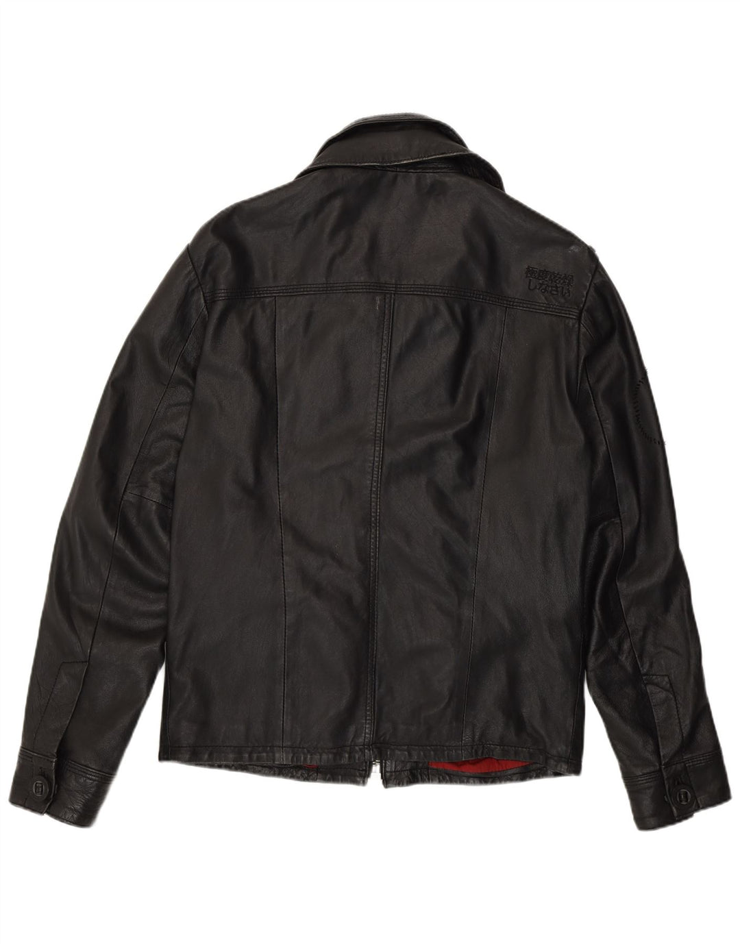 Ανδρικό δερμάτινο τζάκετ Superdry Military UK 38 Medium Black Leather