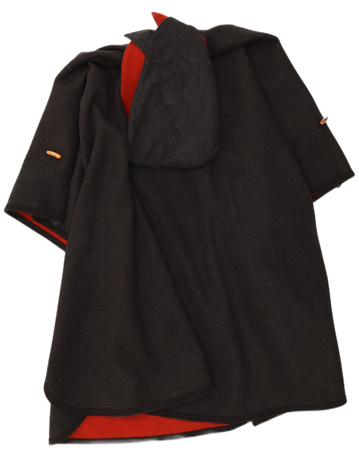 Vintage γυναικείο παλτό με κουκούλα Cape One Size Grey