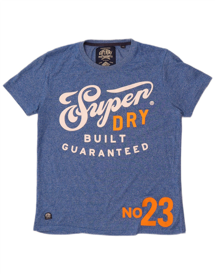 Ανδρικό γραφικό μπλουζάκι Superdry Top Βαμβακερό μεσαίο μπλε με φλύκταινες