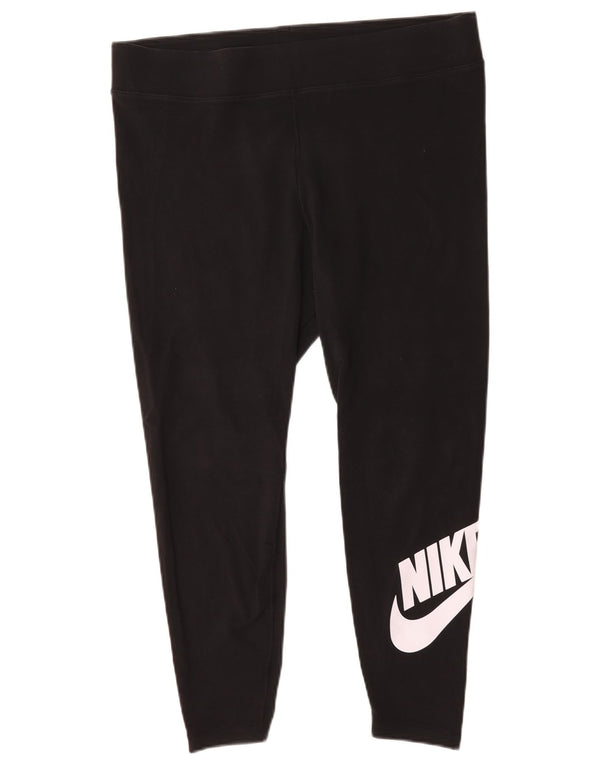 Γυναικείο κολάν Nike Graphic Crop UK 18 XL Μαύρο βαμβακερό