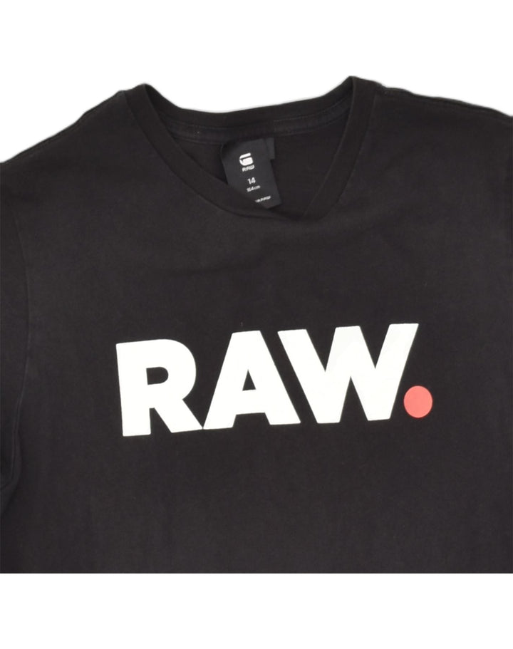 G-STAR Boys Raw Graphic T-Shirt Top 13-14 Years Black Cotton | Vintage G-Star | Thrift | Second-Hand G-Star | Used Clothing | Messina Hembry 