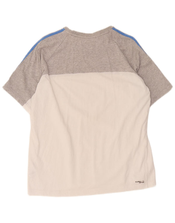 Γυναικείο T-Shirt Adidas Regular Top Large Grey Colourblock Βαμβακερό
