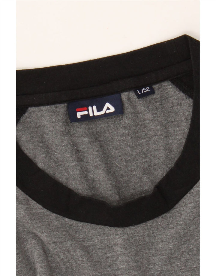 Ανδρικό γραφικό τοπ Fila Μακρυμάνικο IT 52 Large Grey