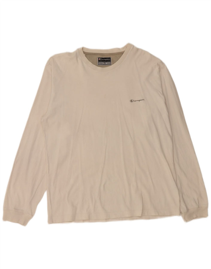 CHAMPION Mens Top Long Sleeve XL White Cotton