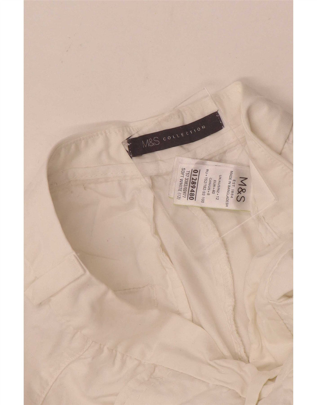 Marks & Spencer Γυναικείο σορτς Chino UK 12 Medium W30 από λευκό βαμβακερό