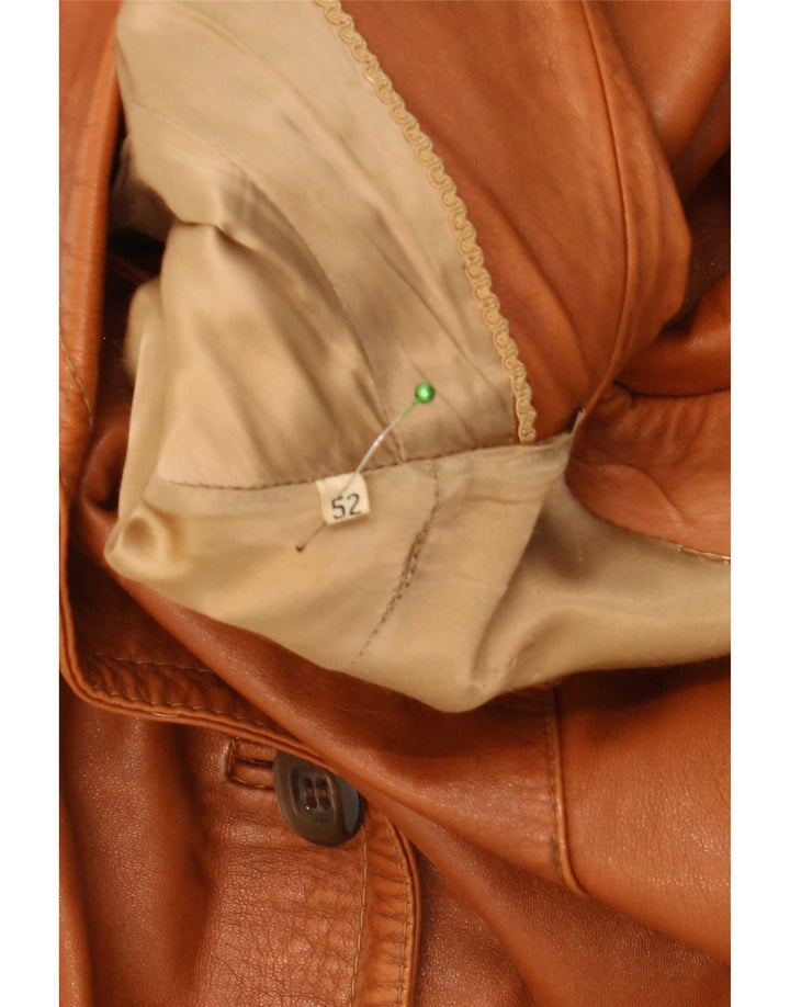 Vintage Γυναικείο Δερμάτινο Παλτό IT 52 2XL Καφέ