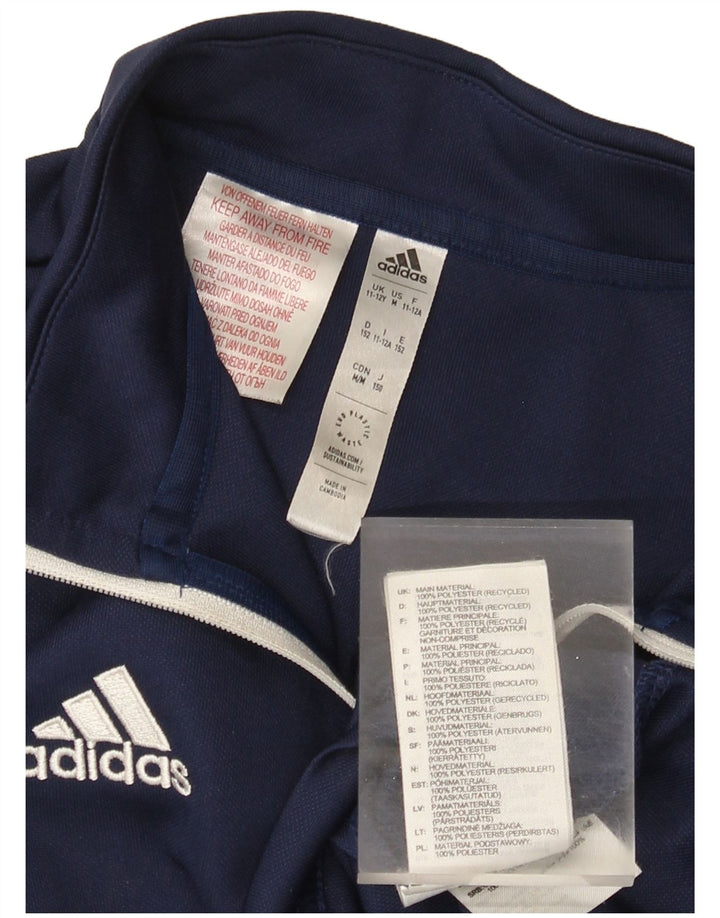 Adidas Boys Aeroready φόρμα πουλόβερ με φερμουάρ 11-12 ετών Navy Blue