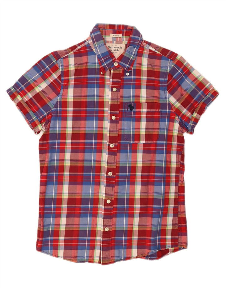 ABERCROMBIE & FITCH Mens Muscle Shirt Medium Multicoloured Check Vintage Abercrombie & Fitch and Second-Hand Abercrombie & Fitch from Messina Hembry 