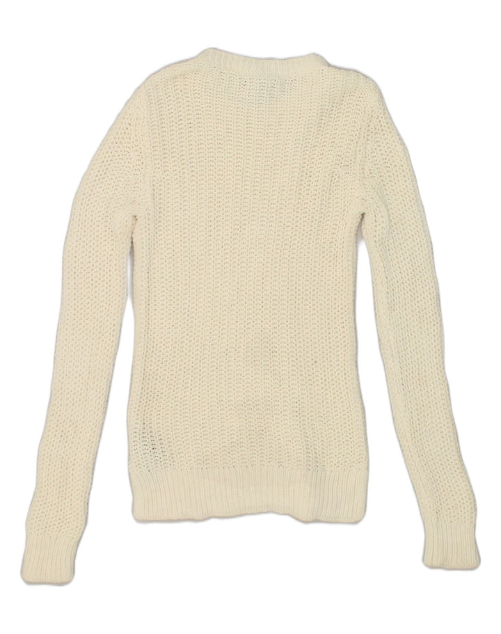 NAUTICA Womens Crew Neck Jumper Sweater UK 8 Small White Cotton | Vintage Nautica | Thrift | Second-Hand Nautica | Used Clothing | Messina Hembry 