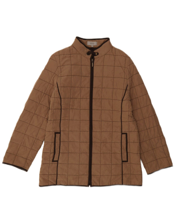 Marks & Spencer Womens Padded Jacket UK 12 Medium Brown Polyester