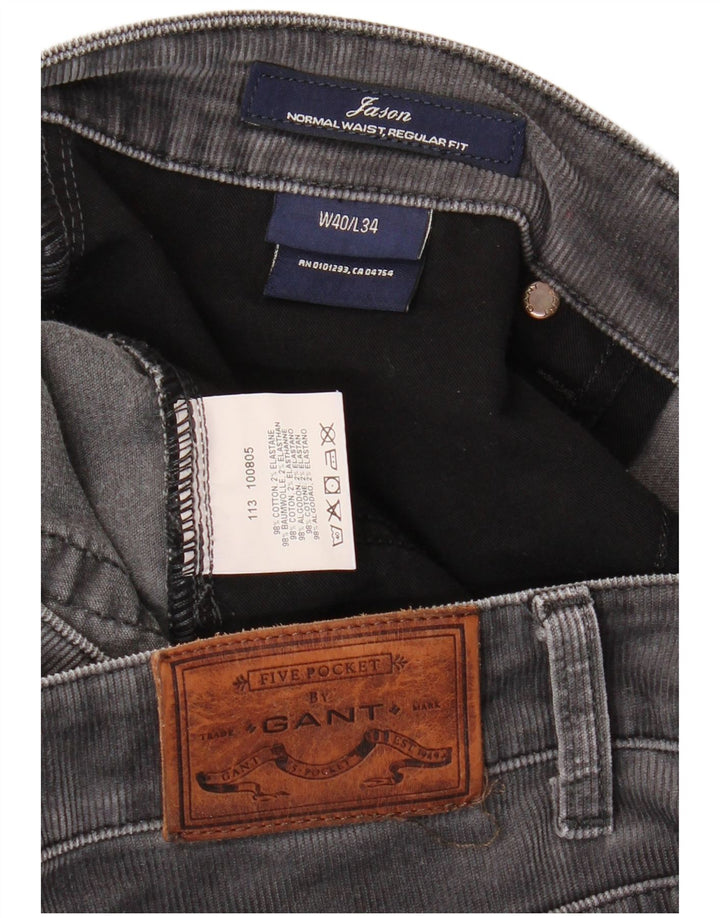 GANT Ανδρικό ίσιο κοτλέ παντελόνι Jason Regular Fit W40 L34 Γκρι βαμβακερό
