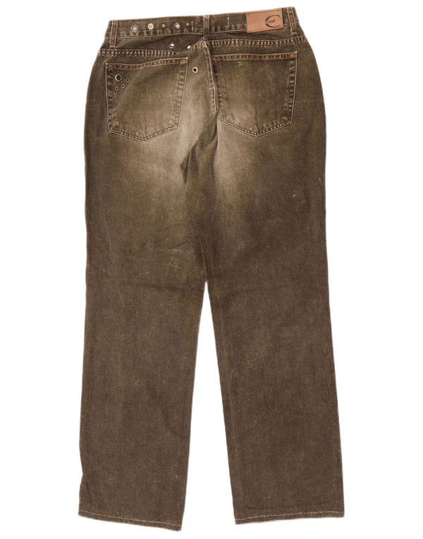 Just Cavalli Womens Straight Jeans W30 L30 Khaki Cotton