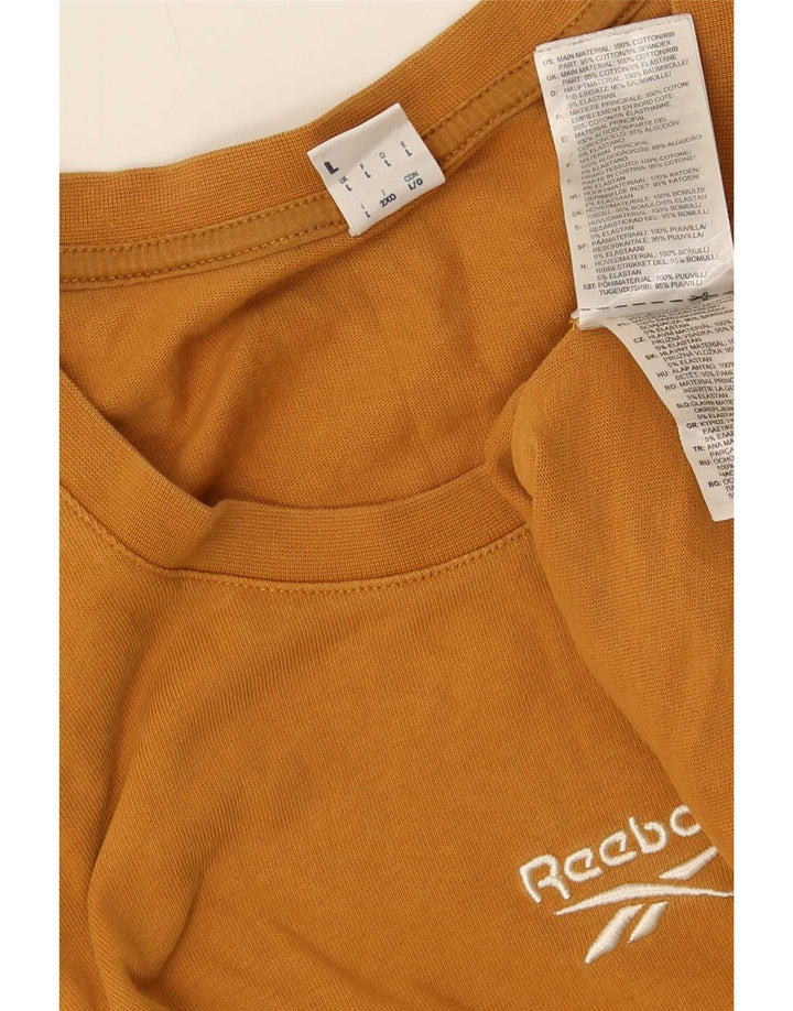 Ανδρικό T-Shirt Reebok Top Larg Brown Βαμβακερό