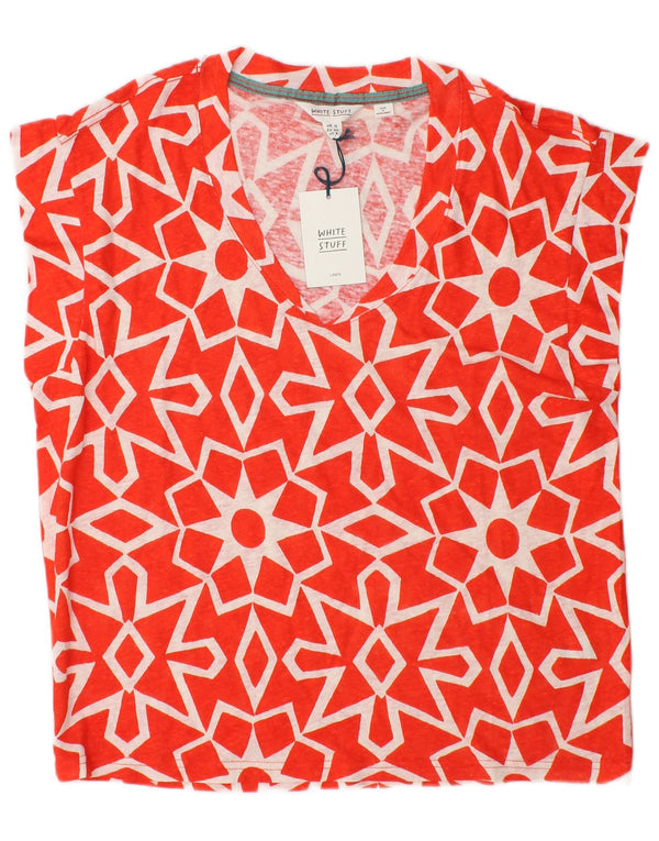 White Stuff Γυναικεία Μπλούζα Τοπ UK 12 Medium Red Geometric Len