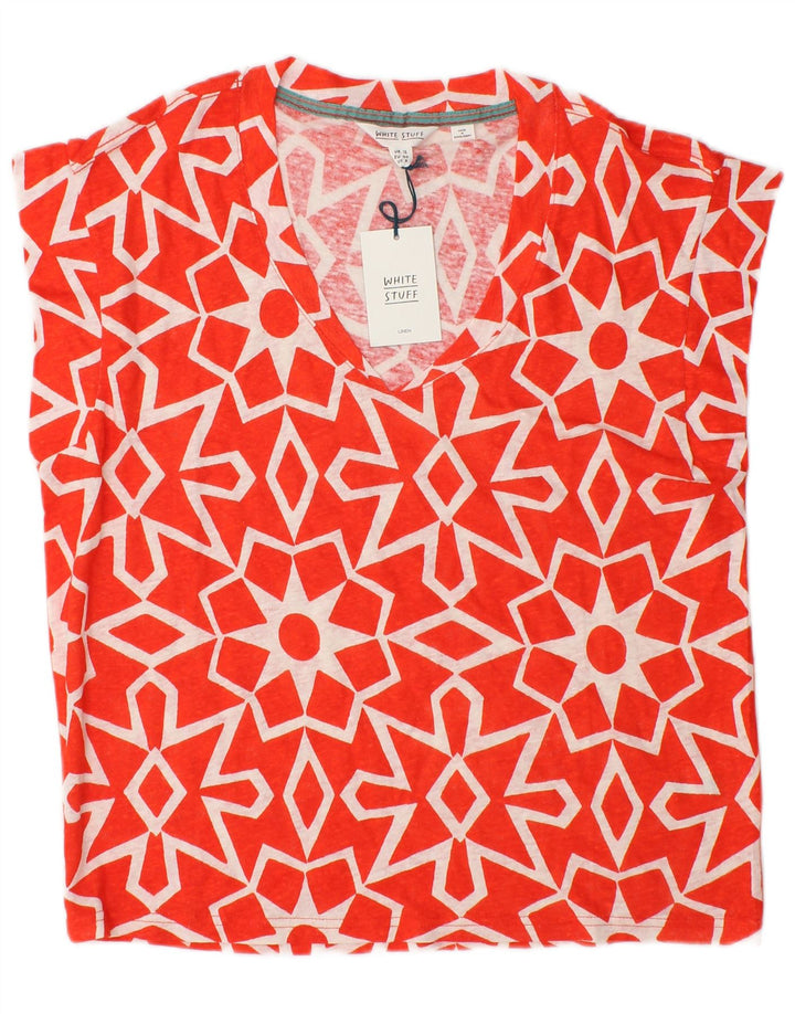 White Stuff Γυναικεία Μπλούζα Τοπ UK 12 Medium Red Geometric Len