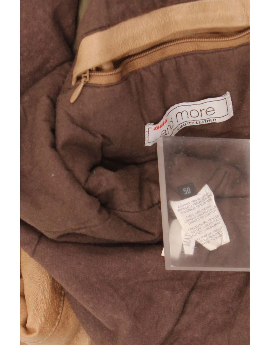 Ανδρικό δερμάτινο μπουφάν Bata με κουκούλα IT 50 Large Beige Leather