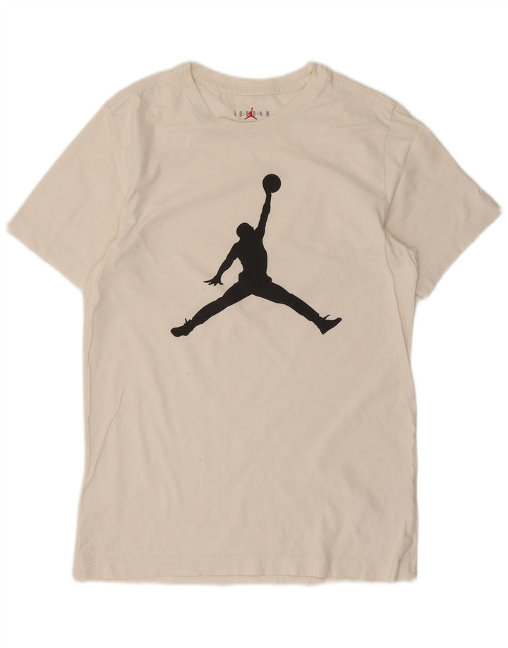 Jordan Ανδρικό γραφικό T-Shirt Top Μικρό λευκό βαμβακερό