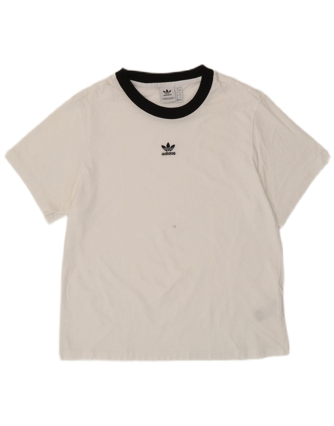 Γυναικείο T-Shirt ADIDAS Top UK 8 Small White βαμβακερό