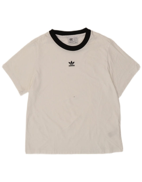 Γυναικείο T-Shirt ADIDAS Top UK 8 Small White βαμβακερό