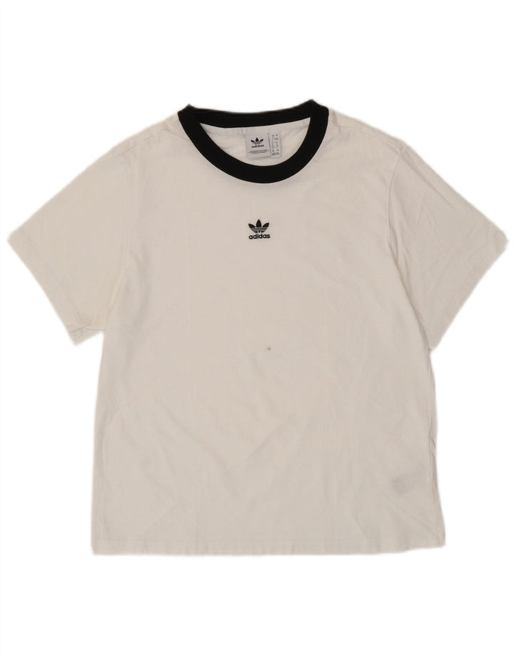 Γυναικείο T-Shirt ADIDAS Top UK 8 Small White βαμβακερό