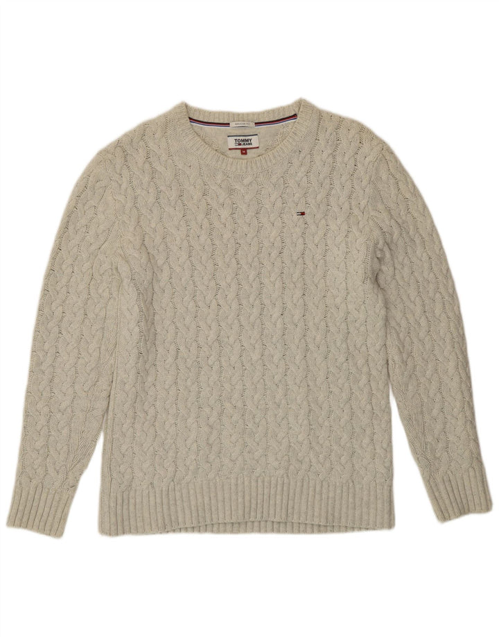 Ανδρικό πουλόβερ Tommy Hilfiger Regular Fit Crew Neck Jumper Μεσαίο λευκό
