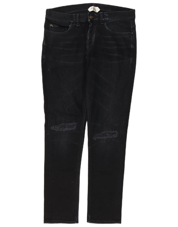 Cycle Mens Distressed Slim Jeans W34 L32 Μαύρο βαμβακερό