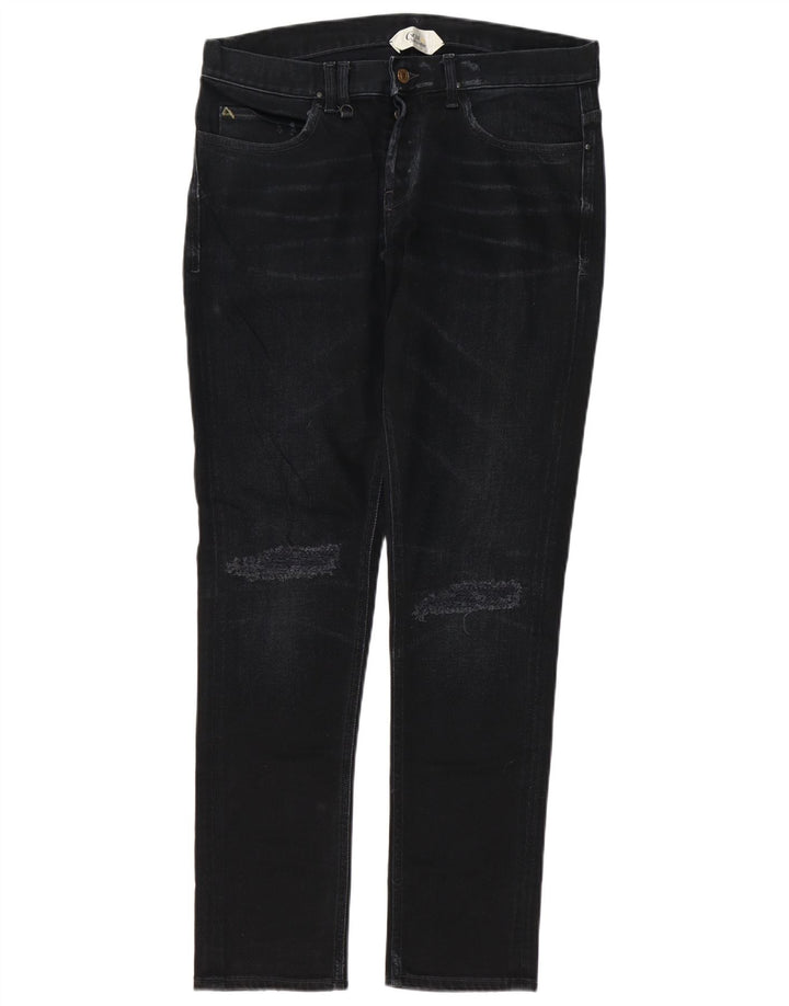 Cycle Mens Distressed Slim Jeans W34 L32 Μαύρο βαμβακερό