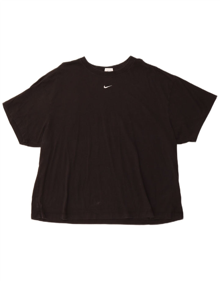 NIKE Γυναικείο T-Shirt Top UK 20 2XL Μαύρο βαμβακερό