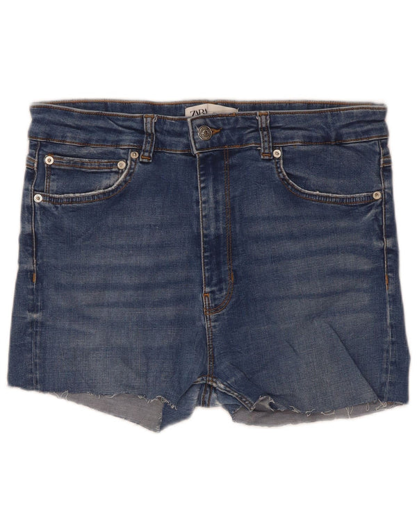 Zara γυναικείο ψηλόμεσο τζιν σορτς EU 44 XL W34 Μπλε