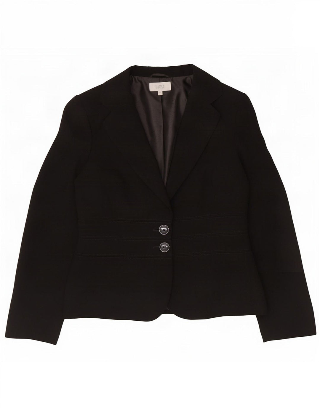 Marks & Spencer Γυναικείο μπουφάν blazer UK 12 μεσαίου μαύρου πολυεστέρα