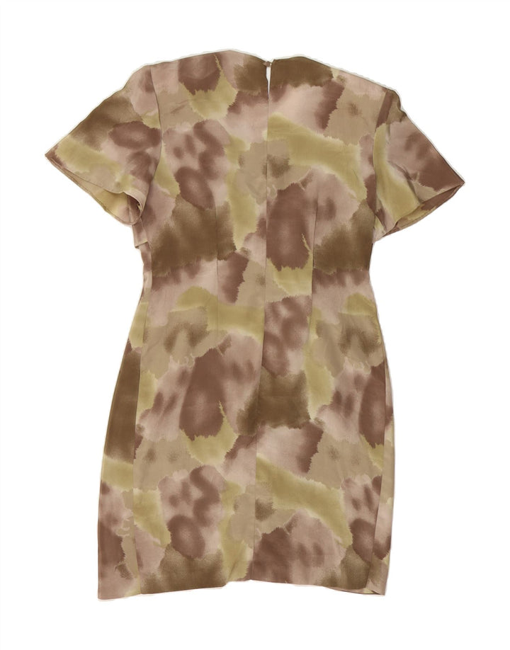 VINTAGE Womens Sheath Dress UK 12 Medium Brown Tie Dye Vintage Vintage and Second-Hand Vintage from Messina Hembry 