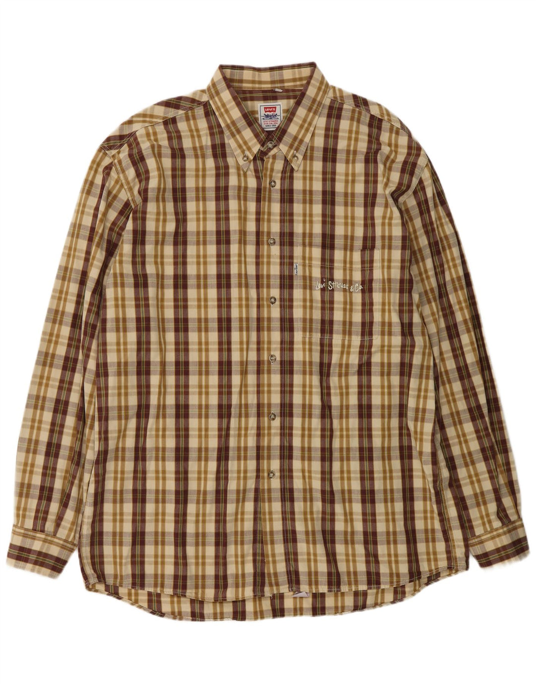 Ανδρικό πουκάμισο LEVI'S XL Beige Check Cotton