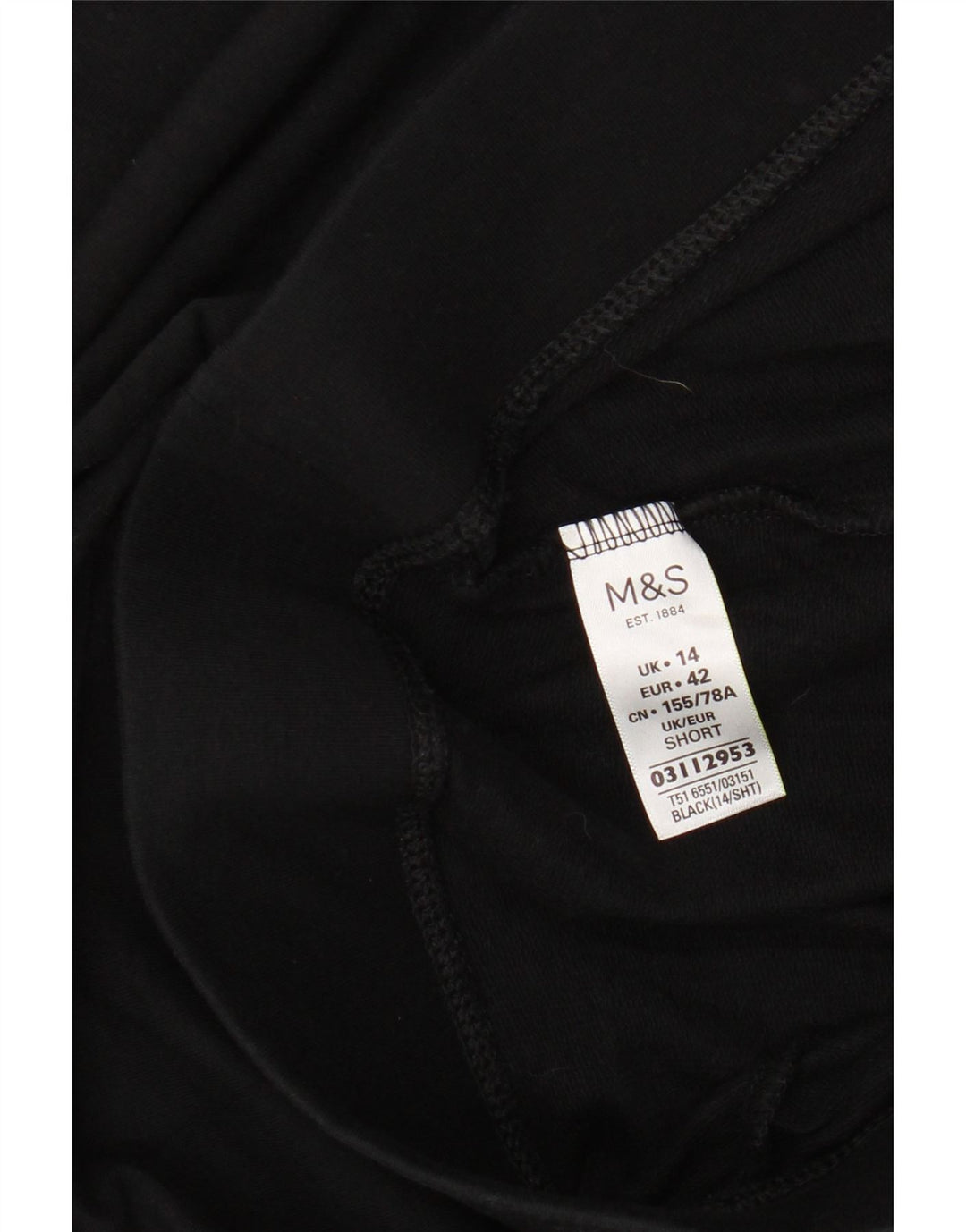 MARKS & SPENCER Γυναικείο Κολάν UK 14 Large μαύρο βαμβακερό