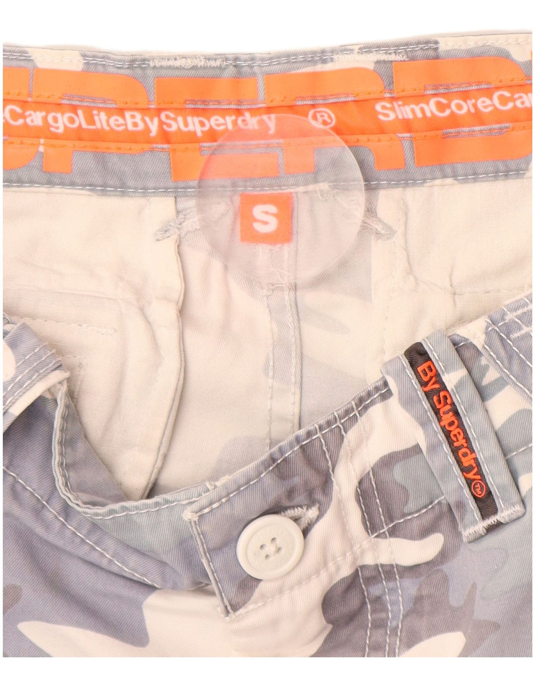 Ανδρικό σορτς Cargo SUPERDRY Small W32 Γκρι βαμβακερό καμουφλάζ