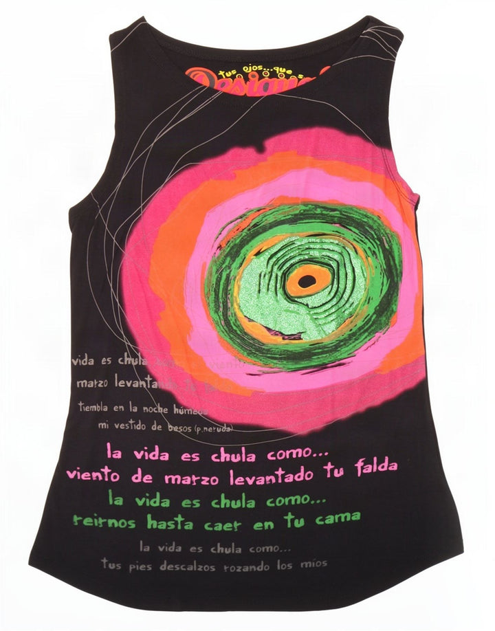Γυναικείο γραφικό γιλέκο Desigual Top UK 14 Large Black