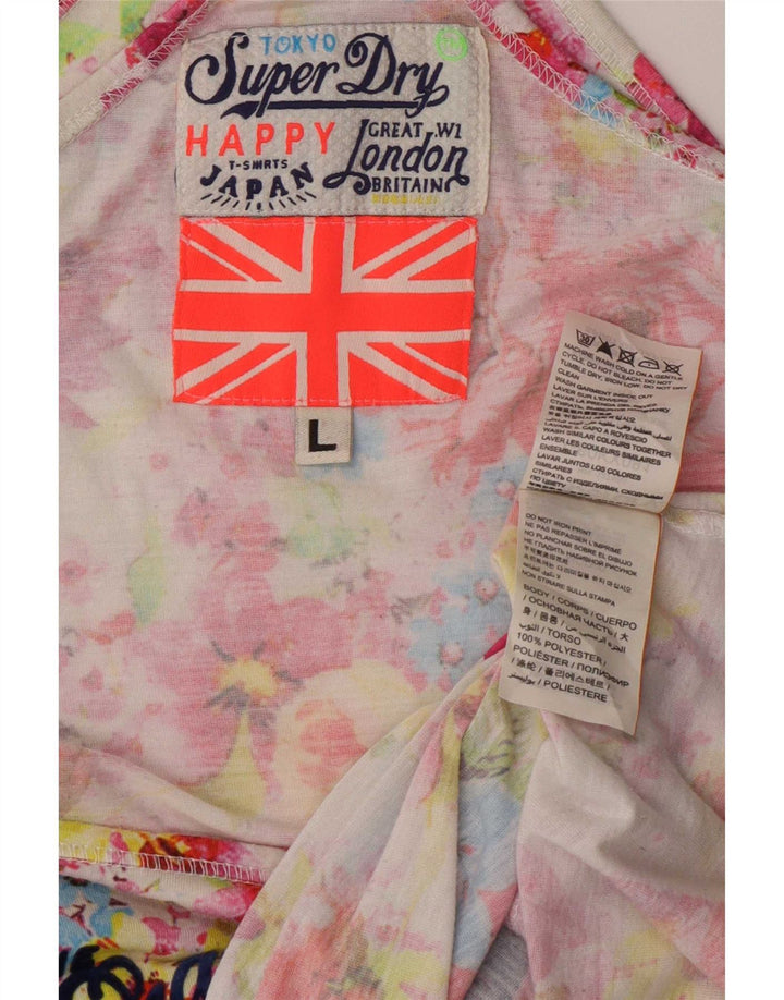 Γυναικείο γραφικό γιλέκο Superdry Top UK 16 Μεγάλος πολύχρωμος φλοράλ πολυεστέρας