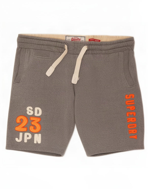 Ανδρικό γραφικό αθλητικό σορτς Superdry 2XL γκρι βαμβακερό