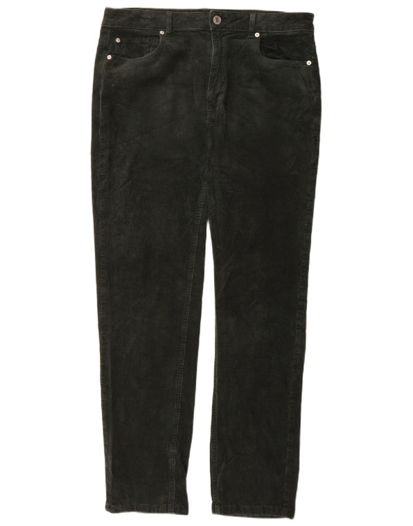 Marks & Spencer Γυναικείο Slim Κοτλέ Παντελόνι UK 16 Large W34 L30 Green