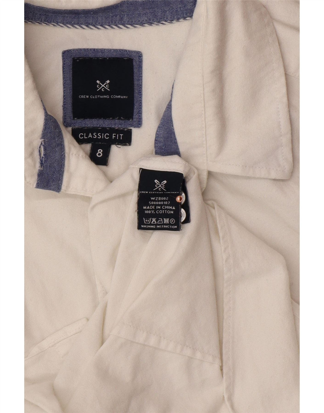 CREW CLOTHING Γυναικείο πουκάμισο Classic Fit UK 8 Μικρό λευκό βαμβακερό