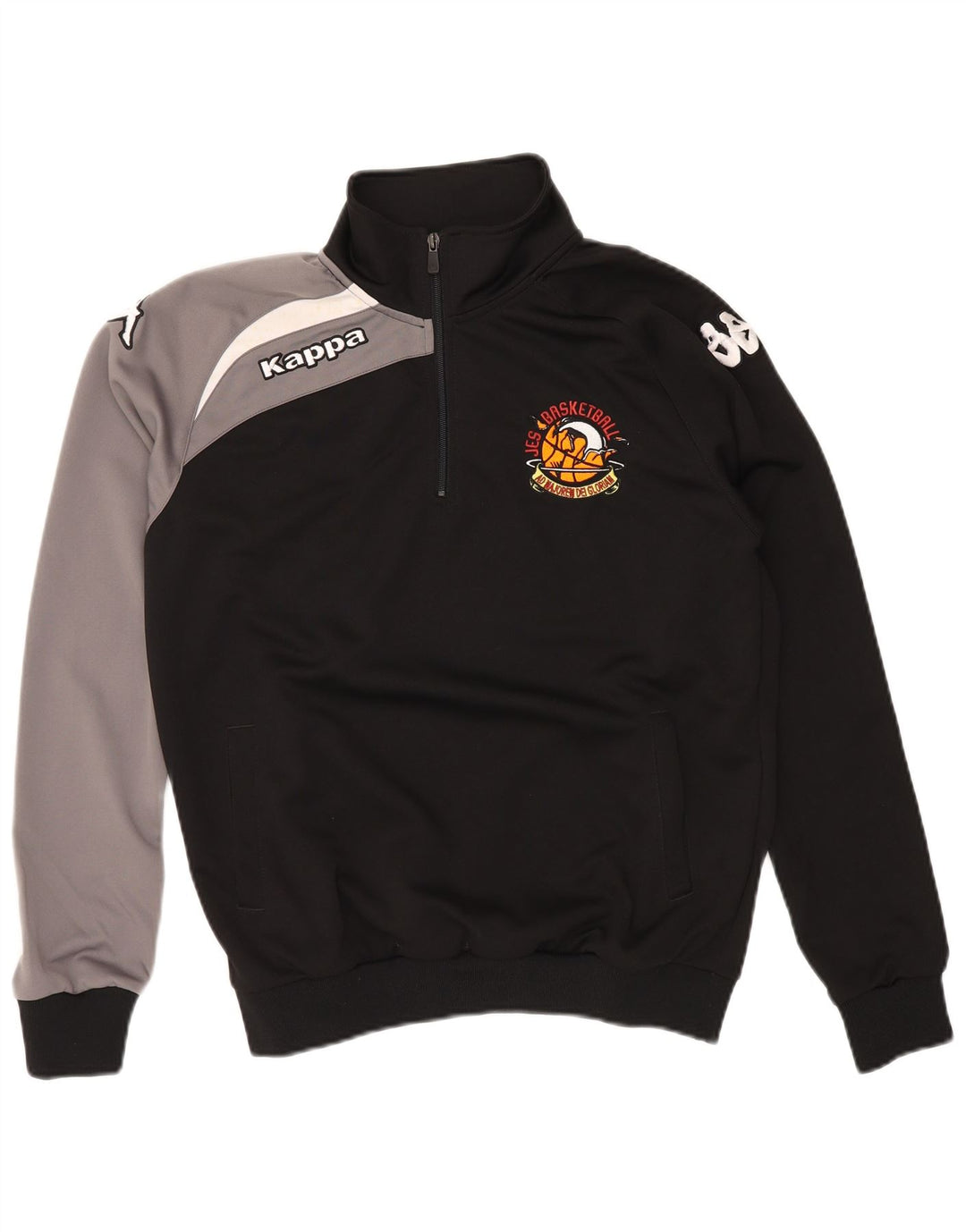 Ανδρικό φούτερ με φερμουάρ KAPPA με φερμουάρ σε μικρό μαύρο χρώμα