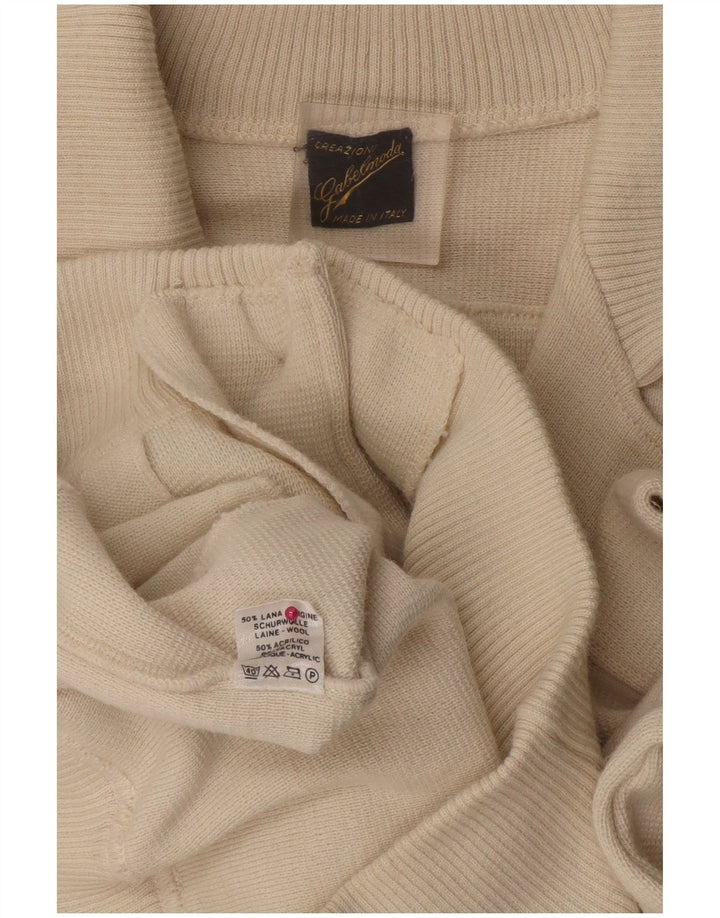 Ανδρική ζακέτα VINTAGE Μαλλί μεσαίου λευκού χρώματος